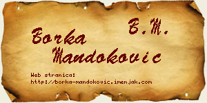 Borka Mandoković vizit kartica
